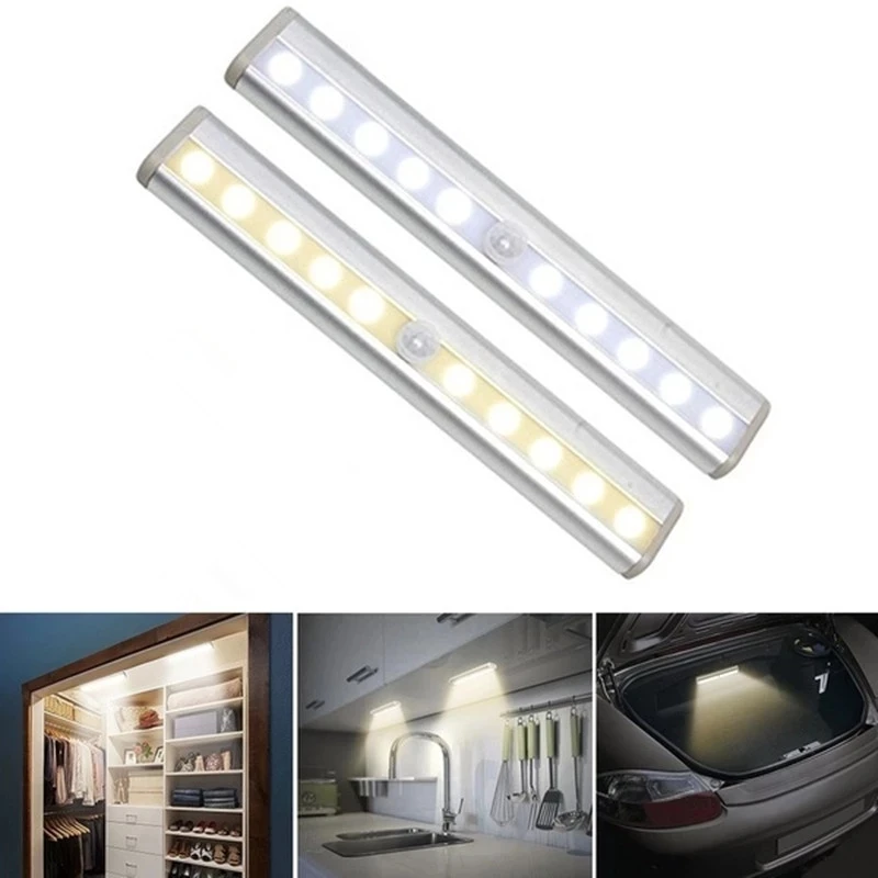 Lampe de Placard 160 LED,Détecteur de Mouvement Lumiere Led Placard Sans  Fil 1800mAh 3 Modes, Réglette LED USB Rechargeable,Bande Magnetique