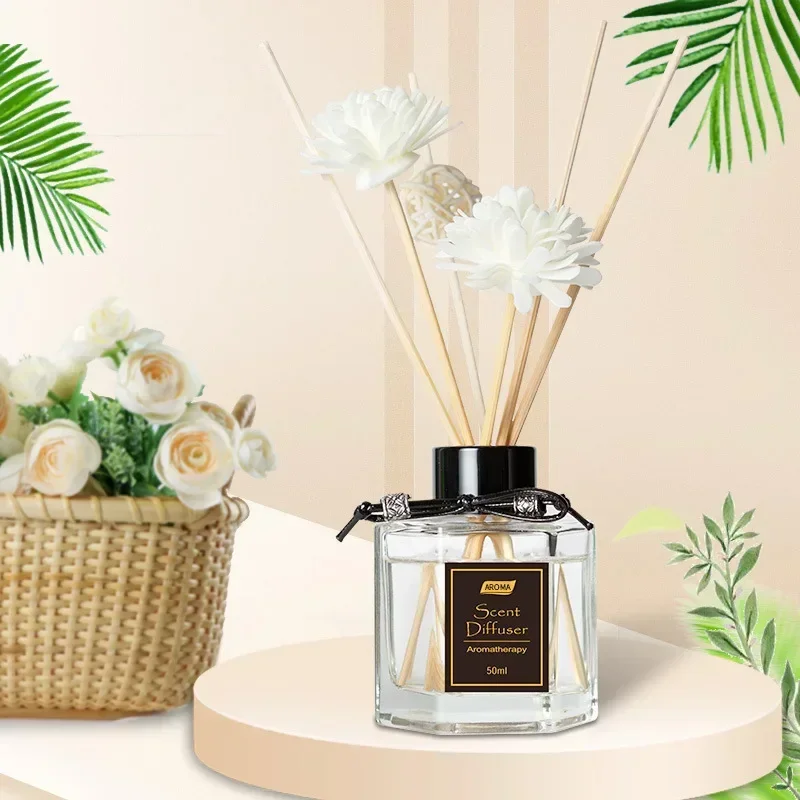 Continuous Fragrance Home Indoor Flameless Rattan Flower Essential Oil Air Refresher Mini perfume Gift