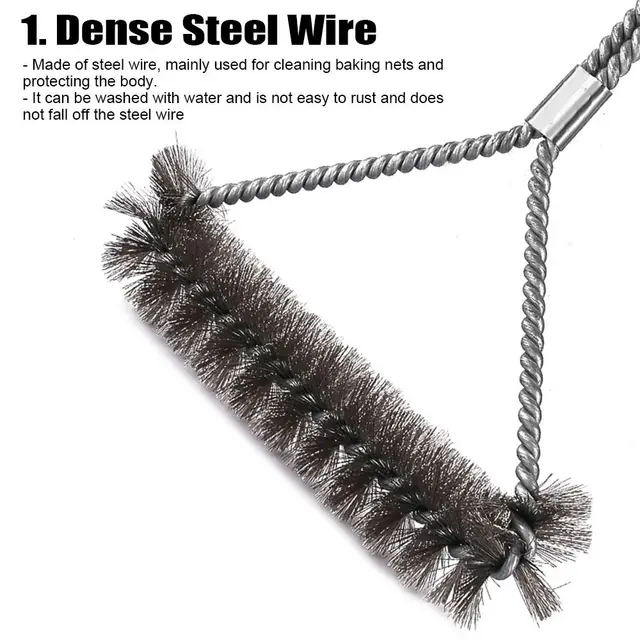 Göndör Tisztító Kefe Grillezés Erőteljes Tapadás Nélküli Konyhai Kiegészítők Bbq Tiszta Szerszám - Image 5