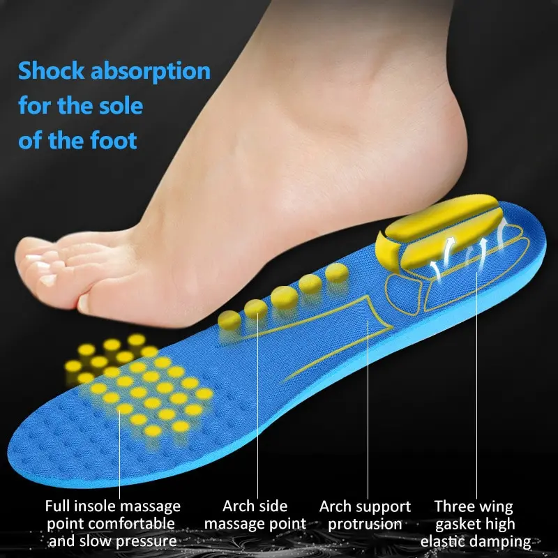 1 Pairs 7D Orthopedic Insoles Feet Basketball Military Training Sports Insole Odorless Breathable Sweat Absorbent Casual Shoe