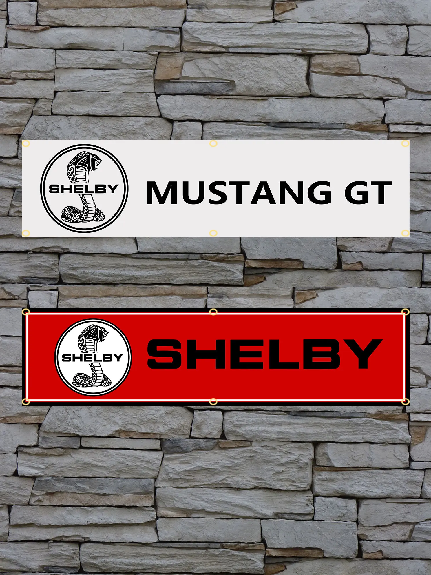 60x240cm Mustang Shelby Flag Banner Tapestry Polyester Printed Flag Garage or Outdoor For Decoration