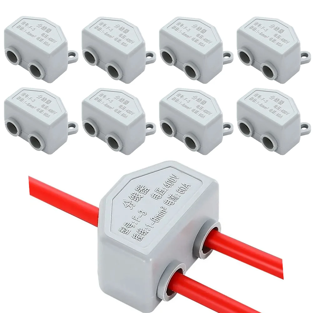 고전력 전기 케이블 접합용 금속 단자대(황동 도체 사용) 60A 400V 등급, 안..