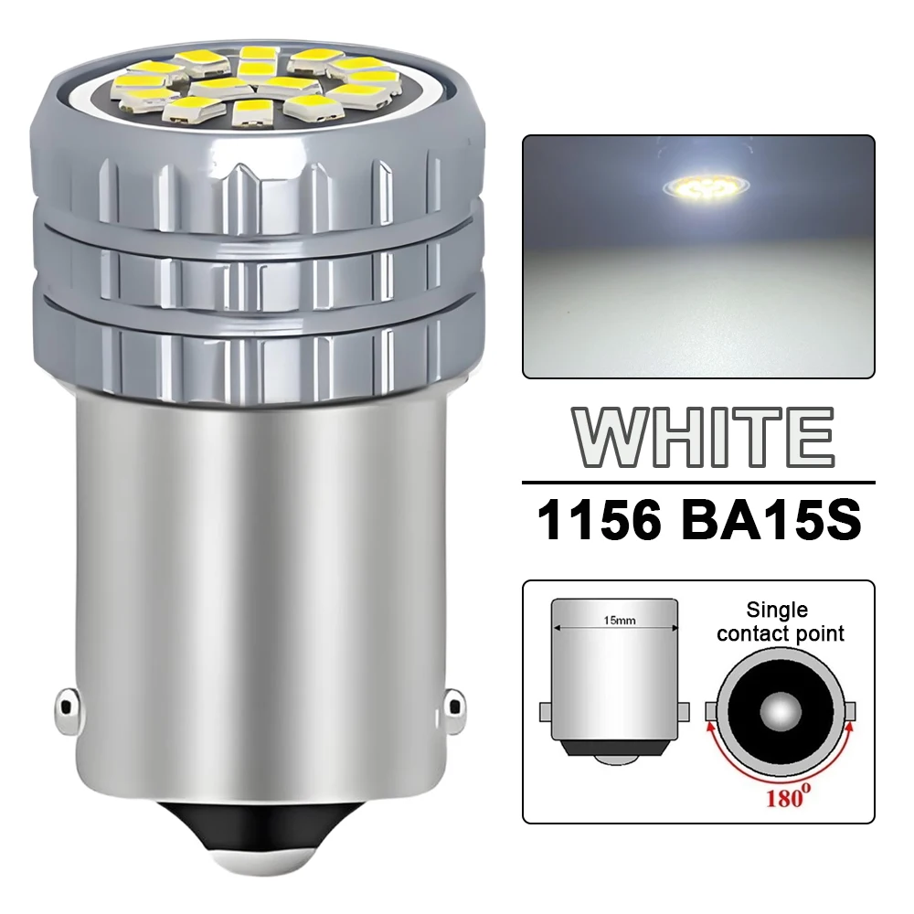 LED Bulb Pack – Bright White 6500K, High Lumen 500LM, Versatile Car Lighting for Turn Signal, Parking, Brake, and Backup