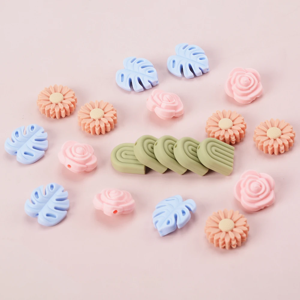 LOFCA 22mm Gänseblümchen Blumen Lose Silikon Sicher Rose Schmuck Schatz Zahnen Perlen DIY Kautable Farbe baby zahnen BPA-frei – Detail 8