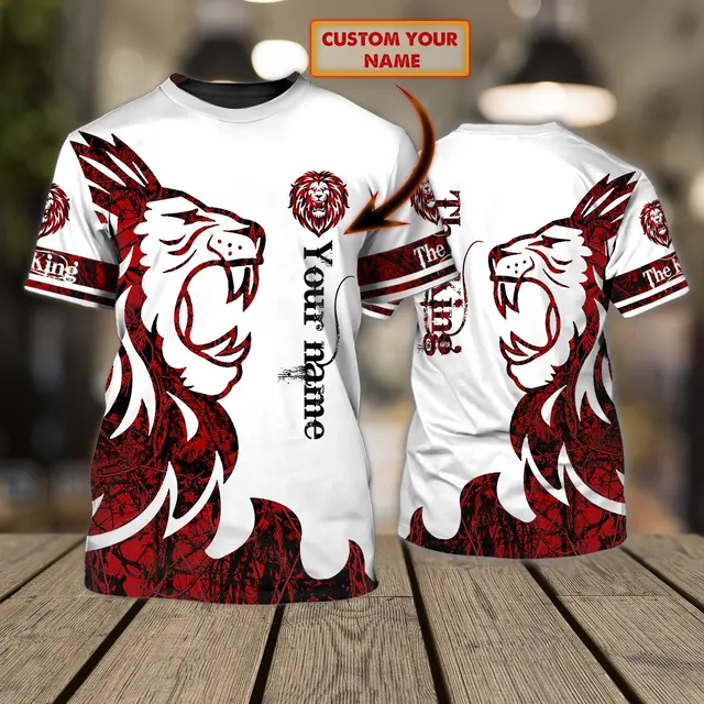 Plus Size Men's Fierce Lion Digital Print Crew Neck Shirt Shorts Set For  Summer - Temu