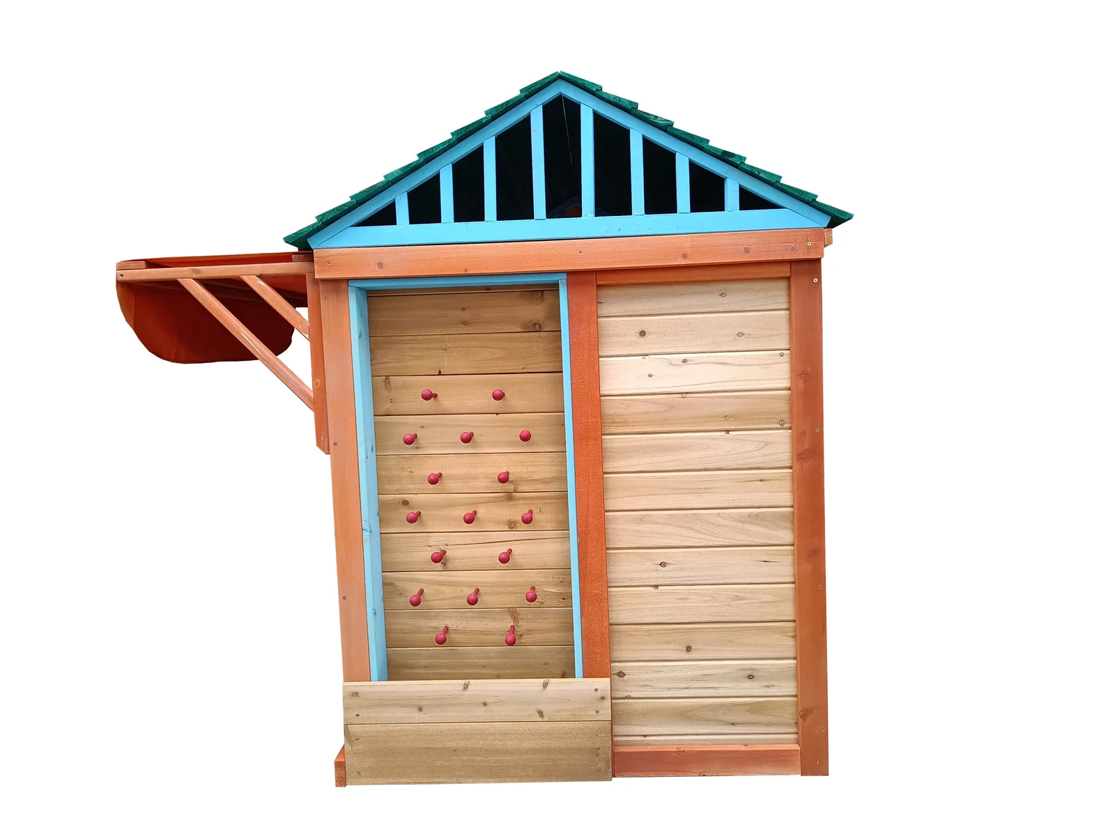 4-in-1 Outdoor Kids Game House Garden Solid Wood Playhouse with Different Games On Every Surface For Garden Supplies 5