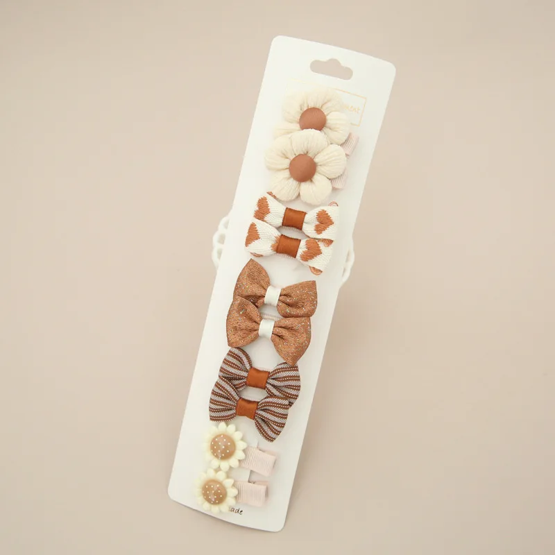 10Pcs New Girls Cute Dot Plaid Hairpins For Children Sweet Bow Floral Hair Clips Barrettes Fashion Kids Baby Hair Accessories