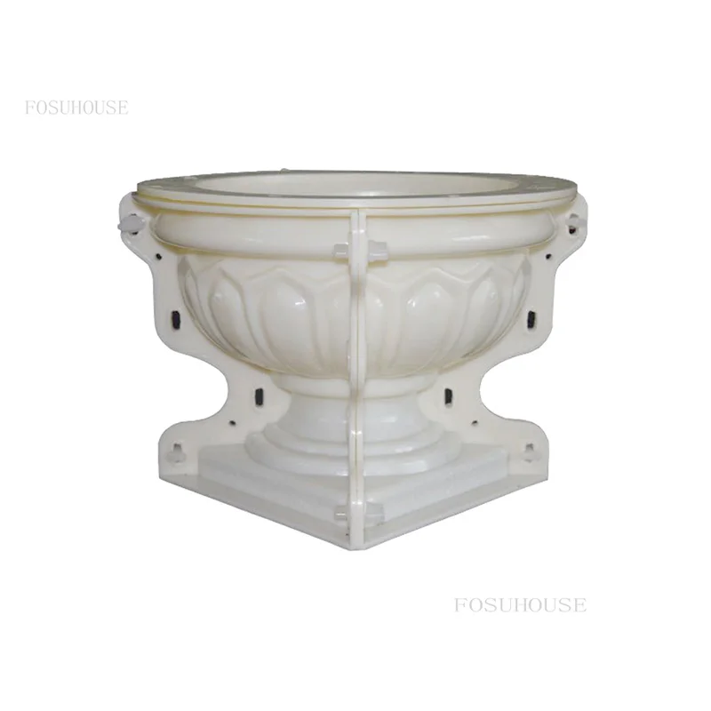Roman Garden Building Flower Pot Cement Mold Home Gardening Fence European DIY Round Garden Vase Flower Pot Concrete Mold