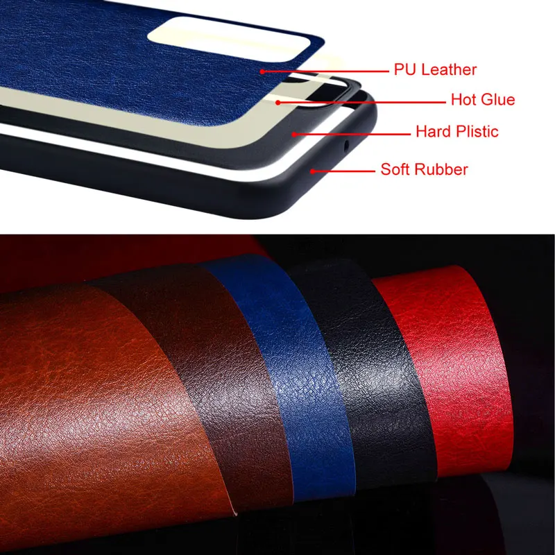 Elegant Leather Phone Case - Premium Solid Color Soft TPU & Hard PC Business Cover