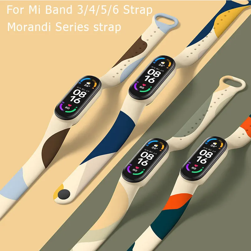 

Morandi Strap for Xiaomi Mi Band 6 5 Sport Wristband Silicone Bracelet For Mi Band 4 3 Replacement Straps for Miband 6 Miband 5