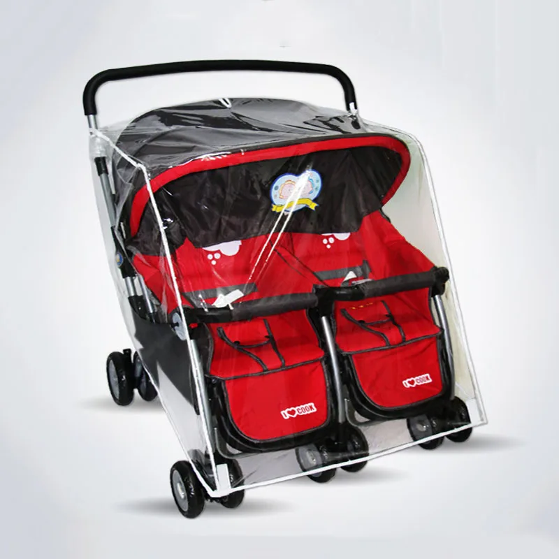 Infant Stroller Raincoat for Twins Baby Pushchairs Rain Cover Clear Stroller Raincoat Wind Dust Shield Stroller Accessories Stroller Rain Cover