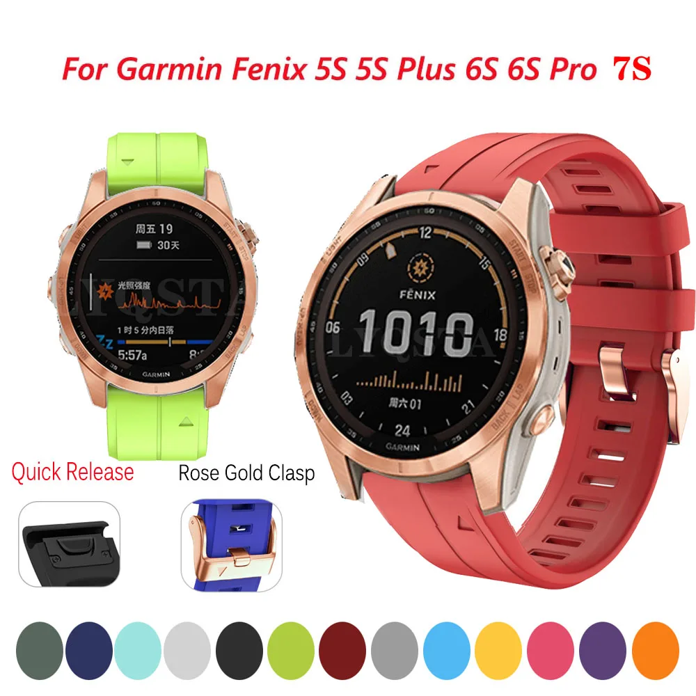 Quickfit 20Mm Cinturini In Silicone Bracciale Per Garmin Fenix 7S 6S 6Spro 5S Plus Cinturino Smartwatch Descent Mk2S/Instinct 2S Correa