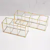 Transparent Glass Makeup Brush Storage Box Gold Cosmetics Container Ring Pencil Lipstick Holder Make Up Brushes Organizer 5