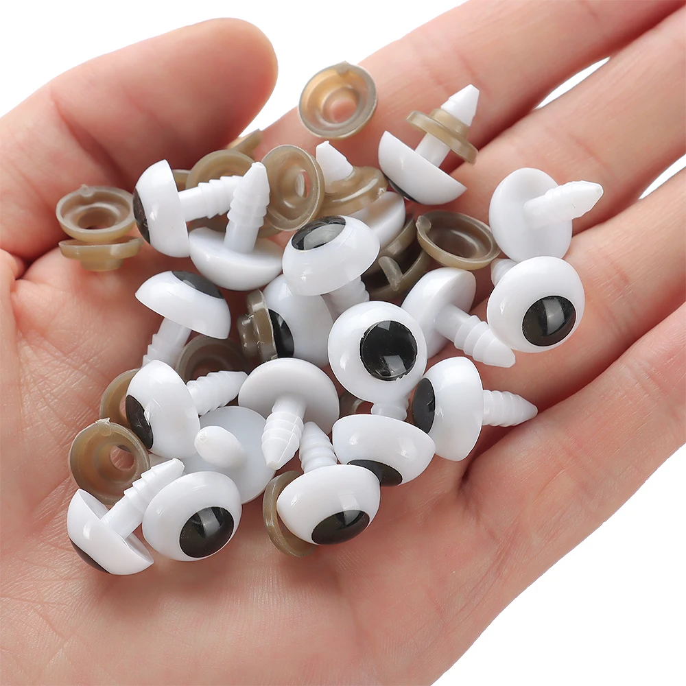 TOAOB 14 stuks Glitter Veiligheidsogen voor Amigurumi met Sluitringen met Wimpers 12 mm Trapeziumvormige Poppenogen Kunststof Ogen voor Gehaakte Marionet Pluche Dier