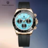 PAGANI DESIGN 2025 New Top Luxury Turquoise Blue Dial Quartz Watch For Men Automatic Date Sport Chronograph Waterproof Watch Men