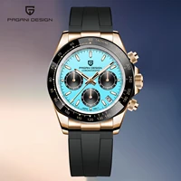 PAGANI DESIGN 2025 New Top Luxury Turquoise Blue Dial Quartz Watch For Men Automatic Date Sport Chronograph Waterproof Watch Men