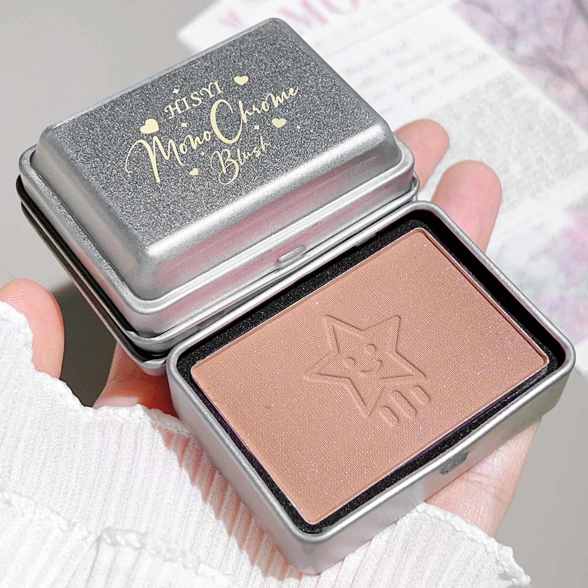 Iron box monochrome blush peach color brightening skin tone matte blush plate modify the outline color
