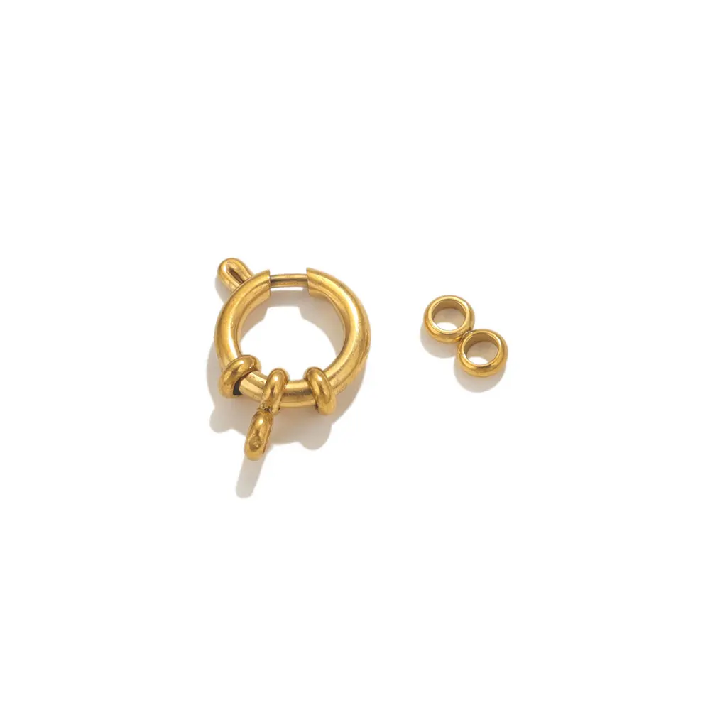 4pcs Stainless Steel Round Spring Clasps For Jewelry Making Lobster clasp Connectors DIY Necklace Bracelet Jewelry Findings