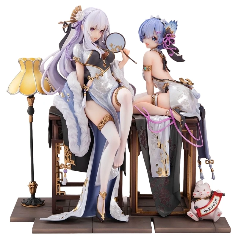 Re:Zero Emilia Cheongsam Robe Cosplay Costume Carnaval