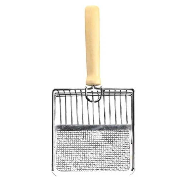 Cat Litter Shovel Stainless Steel Wooden Handle Easy To Rust Washable Kitten Litter Scoop Cats Toilet Cleaning Shovel Tool