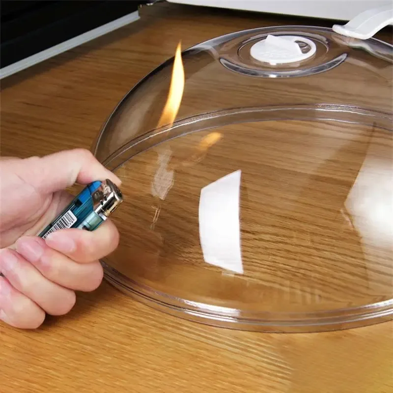 Microwave Splash Cover with Handle - BPA-Free Plastic Food Shield for Oven & Plate Heating, Easy-Clean Steam Vent Design