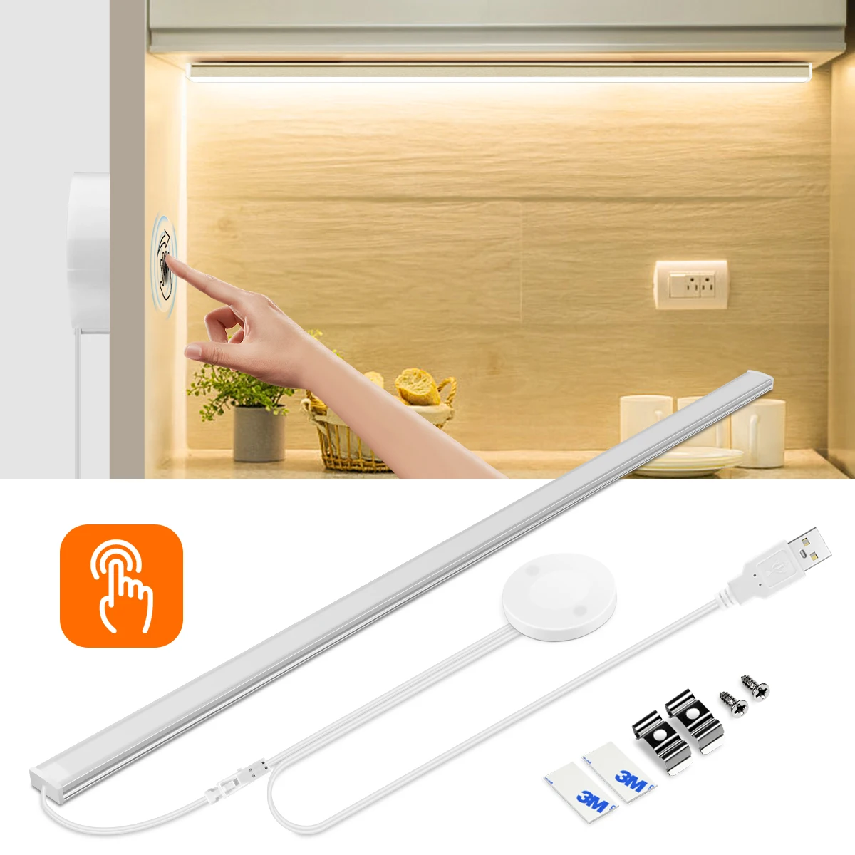 Sensor Switch LED Under Cabinet Kitchen Light Bedroom Wardrobe Closet Night  Lights LED Bar Light Indoor Home Lamp 30/40/50cm - AliExpress