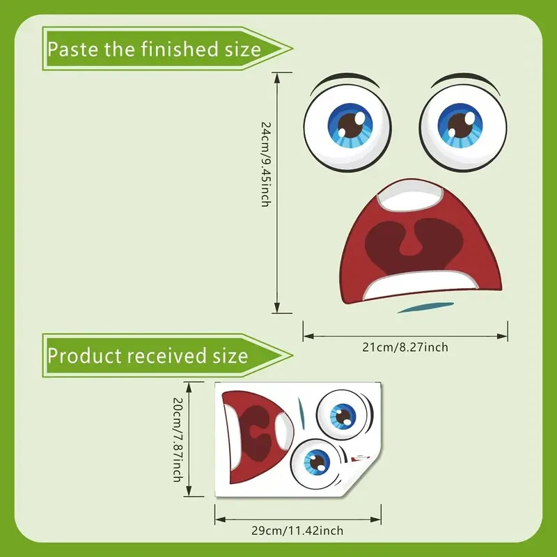 Glow-in-the-Dark Funny Face Toilet Stickers Waterproof Removable Self-Adhesive PVC Decals Bathroom Decor Wall Stickers