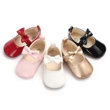 

Spring and Summer Baby First Walker Shoes for Girls Hot Soft Non-slip Princess Kids Fashion First Walker Shoes Red Bow Flat Bow