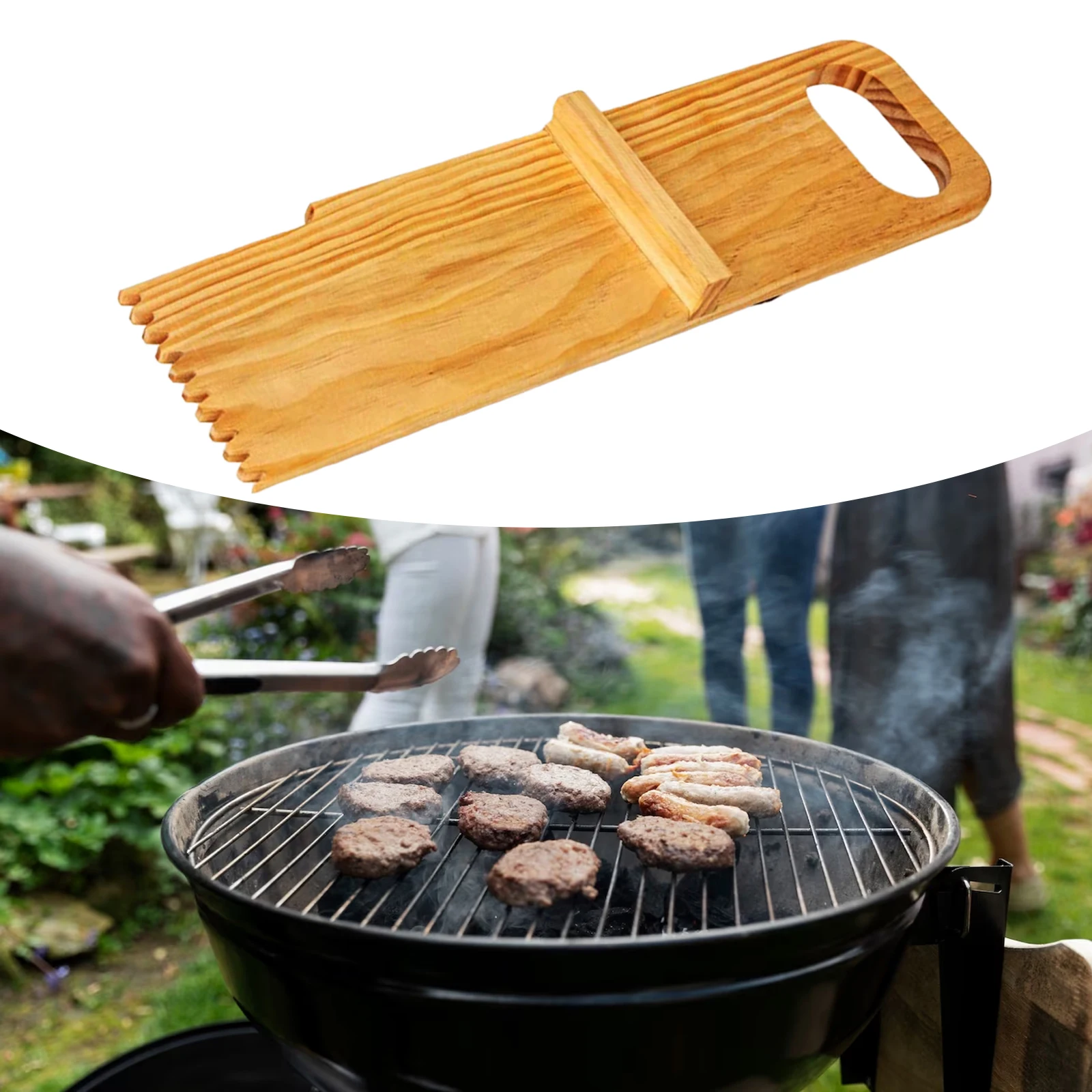 Wooden Grill Scraper Cookware Flat Barbecue Turners for Turning Serving Frying Outdoor Kitchen Serving Tools Cookware Accessory
