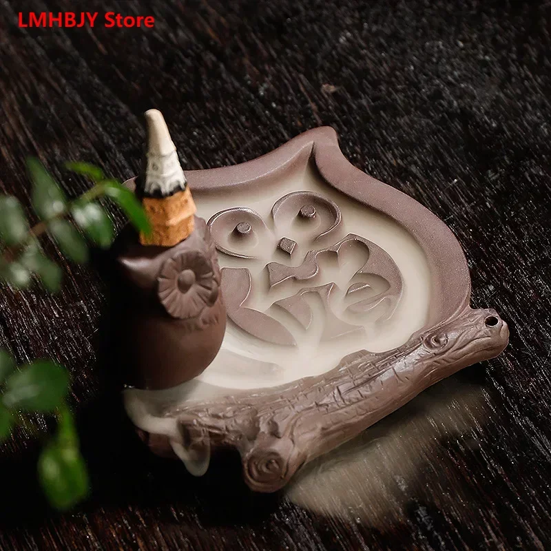 

LMHBJY New Purple Sand Backflow Incense Burner Crafts Creative Owl LOVE Smoke Backflow Viewing Incense Burner Home Decoration