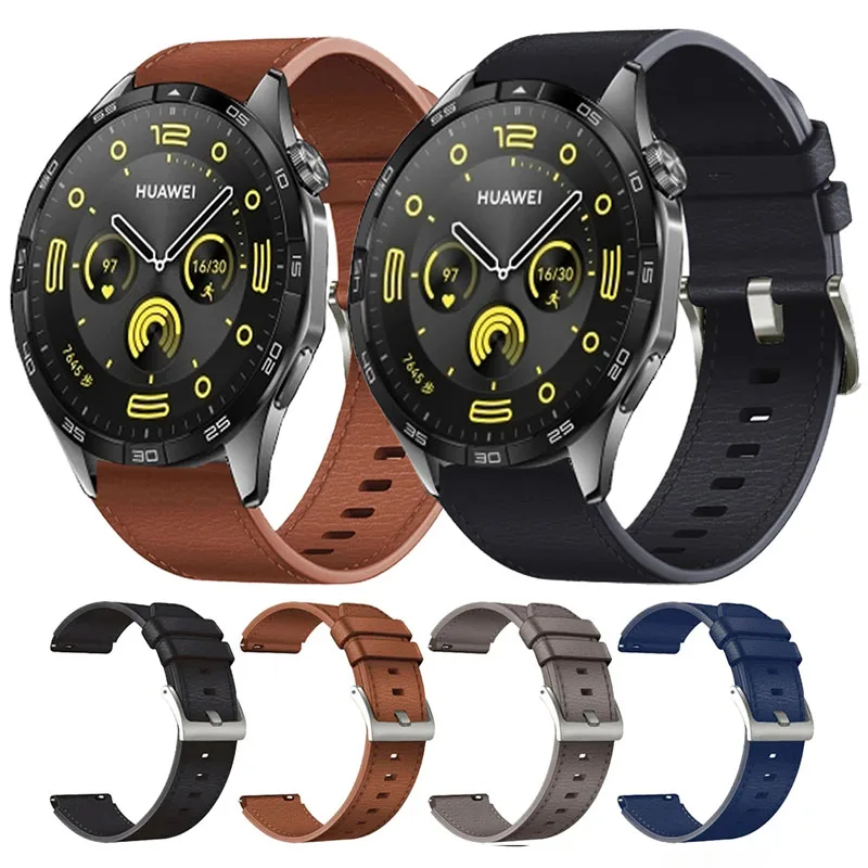 

Ремешок кожаный для Huawei Watch GT4/GT3/GT2 Pro 46 мм, браслет для смарт-часов Huawei GT 4/3/2 Pro 46 мм, 22 мм