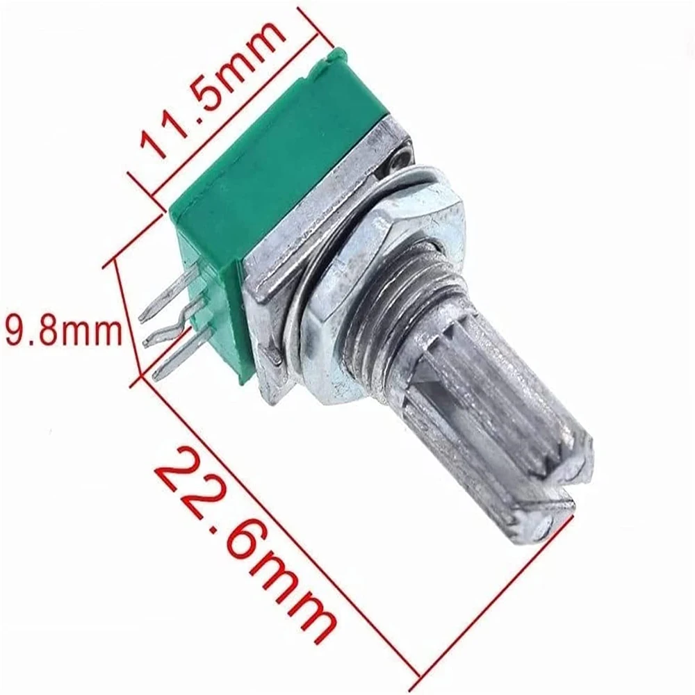 5Pcs RK097 RK097N 15mm 3Pin Potentiometers Industrial Switches B1K 5K 10K 20K 50K 100K 500K Switch Audio Shaft Amplifier Sealing