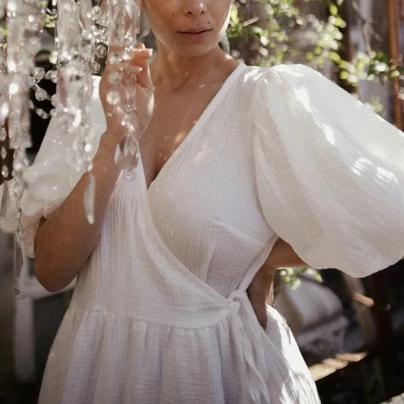 ワンピース 1900s Puffy Sleeves Cotton Dress Vintage Pintucked Puff Sleeve Dress - S | G O S S A M E R
