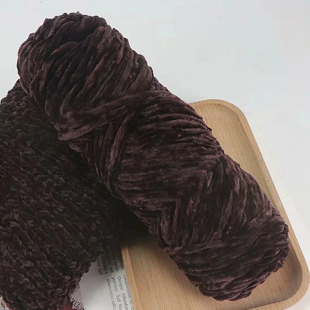 Luxurious Chenille Soft Velvet Yarn for Knitting and Crochet Projects