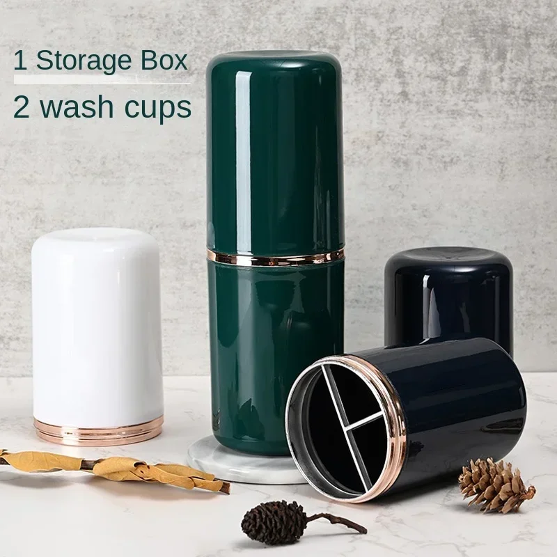 Toothbrush Cup Bathroom Toothpaste Holder Storage Case Box Organizer Travel Portable Travel Toiletries Storage Cup Mouthwash