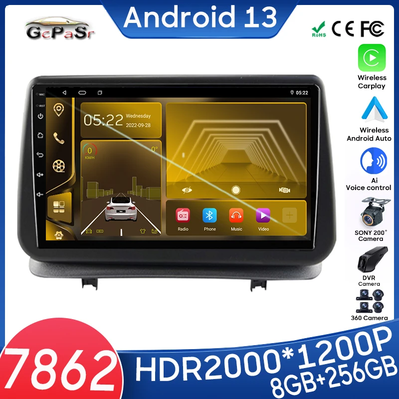 Wifi Dsp Autoradio Lettore Android 13 Per Renault Clio 3 Clio 3 2005-2014 Sistema Intelligente Navigazione Gps Unità Principale Stereo 4G