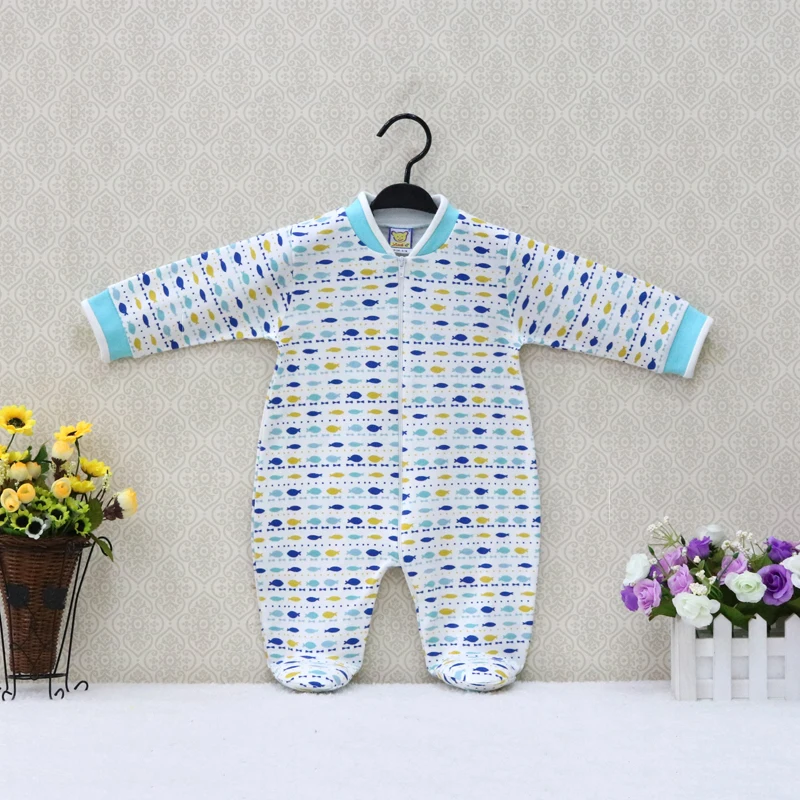 Little Q pure cotton newborn spring autumn clothes one piece footies baby boy infant underwear baby clothes