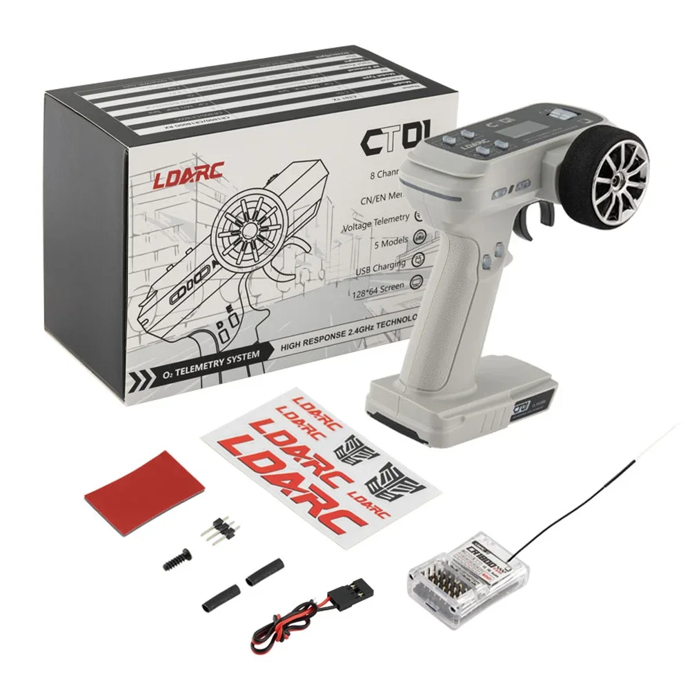 LDARC CT01 송신기 8CH 라디오 리모컨, LCD 원격 측정, 내장 배터리, RC 자동차 탱크 보트용