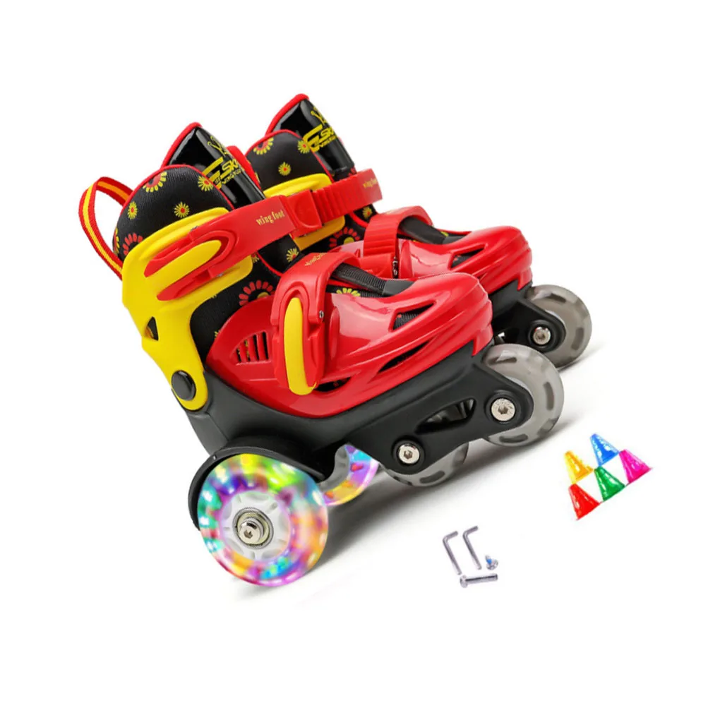 

1 Pair Skate Shoes Skating Roller Compact Size Simple Operation Sporting Supplies Sweet Gift Exquisite Quad Rollers
