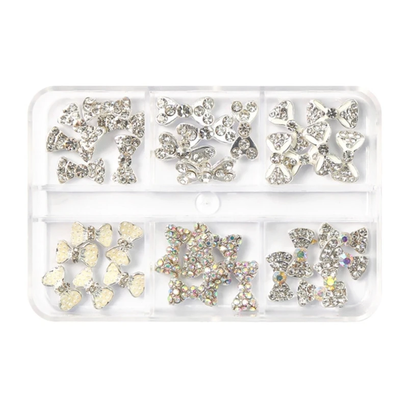 

Metal Studs Art Gems 3D Saturns/Bows Art Decorations Rhinestones for Manicures Designs