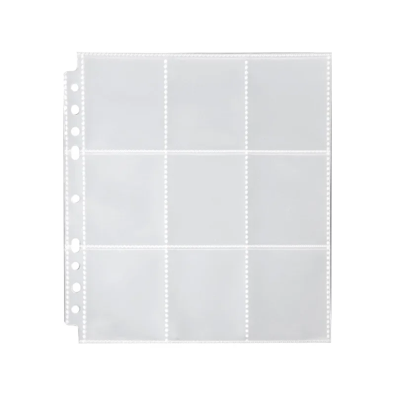 고투명 PP 포토 카드 페이지 (인스턴트 카메라 필름용) 9홀 루즈리프 앨범 컬렉션 북 특수 폴리우레탄 용지