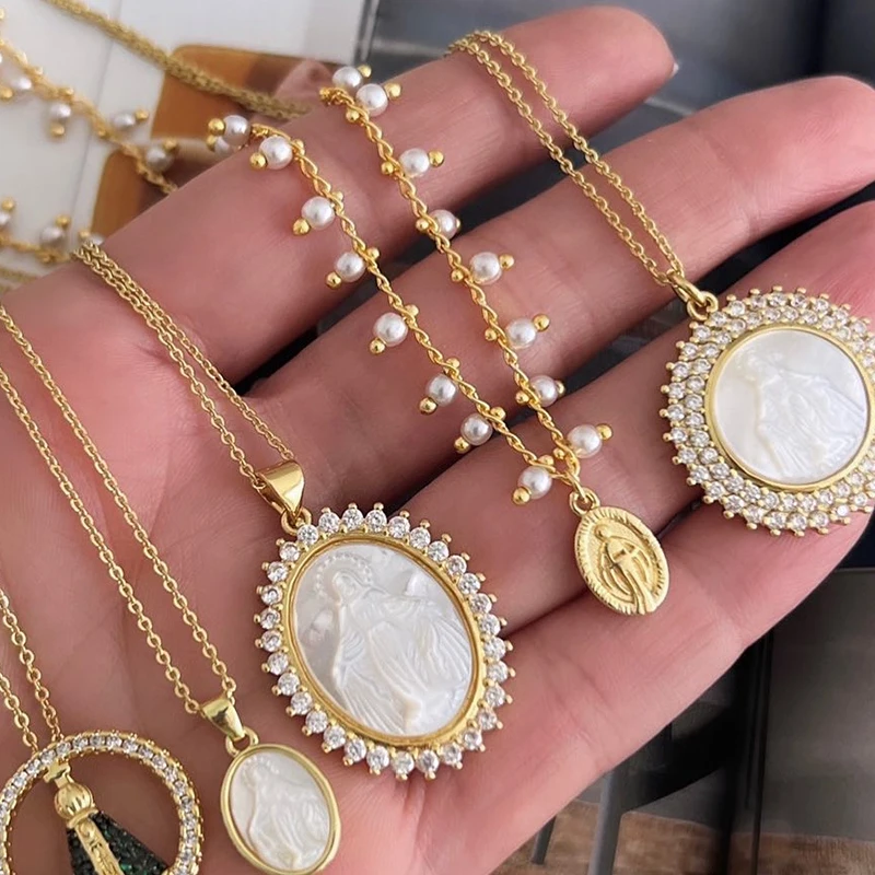

Классическое ожерелье с кулоном из белых бусин и золота из нержавеющей стали для женщин ожерелье с жемчугом золотая бижутерия кулон 2023 подарок для девушек