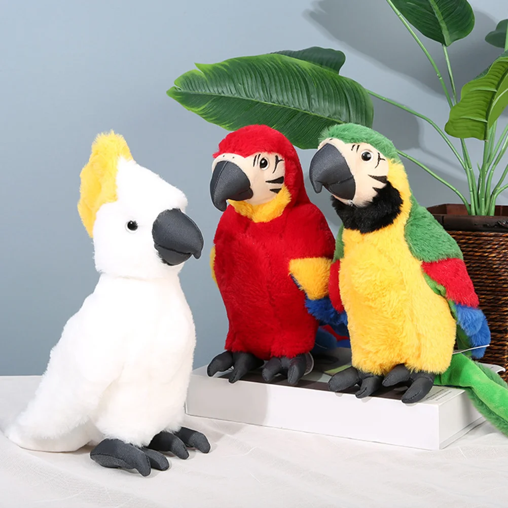 Perroquet en peluche Animal oiseau poupée parlant artificiel réaliste,  modèles d'ornement animaux Cockatiel oreiller pour enfants - AliExpress