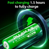 PUJIMAX AA/AAA 3400mWh 1100mWh 1.5V Li-Ion Rechargeable BatteryCharger Lithium Batteries For Mouse Flashlight Fan Game Machine 3