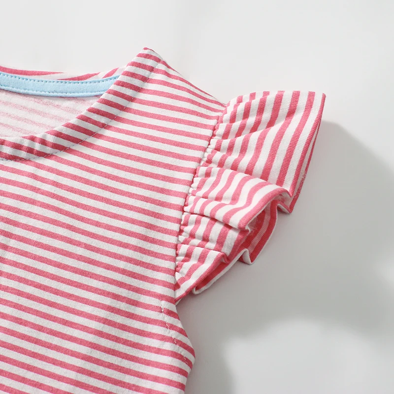 Kids Clothes Children's Clothing Baby Girls 2025 Summer Striped Cotton Cartoon Dogs Dresses Holiday Gifts