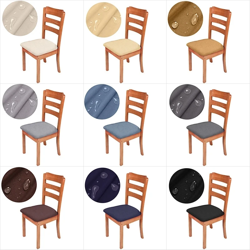 1Pcs Spandex Dining Room Chair Seat Cover Waterproof Elastic Cushion Cover Washable Slipcover Cover for Chair Home Hotel 5