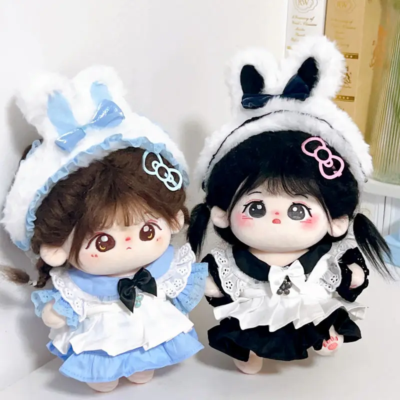 Black Angel Maid Suit 20cm Idol Doll Clothes for Star Cotton Dolls Accessories Non-attribute Doll Replacement Toy 5