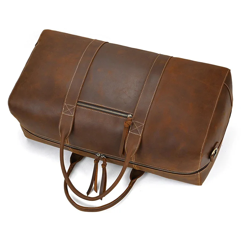 Brown Leather Duffle Bag For Men