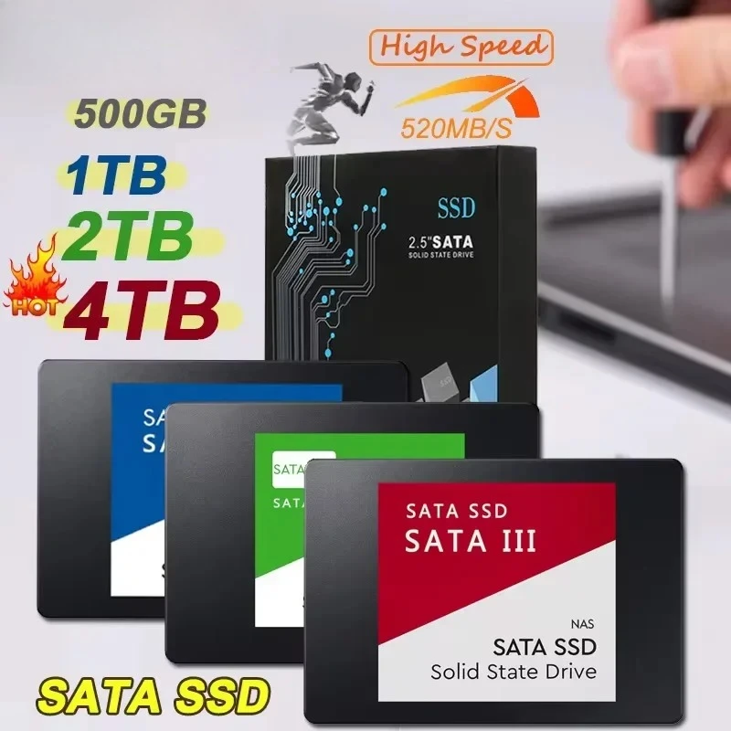 노트북용 4TB SSD 외장 하드 디스크 내장 하드 드라이브용 Sata3 인터페이스 휴대용 고속 솔리드 스테이트 드라이브
