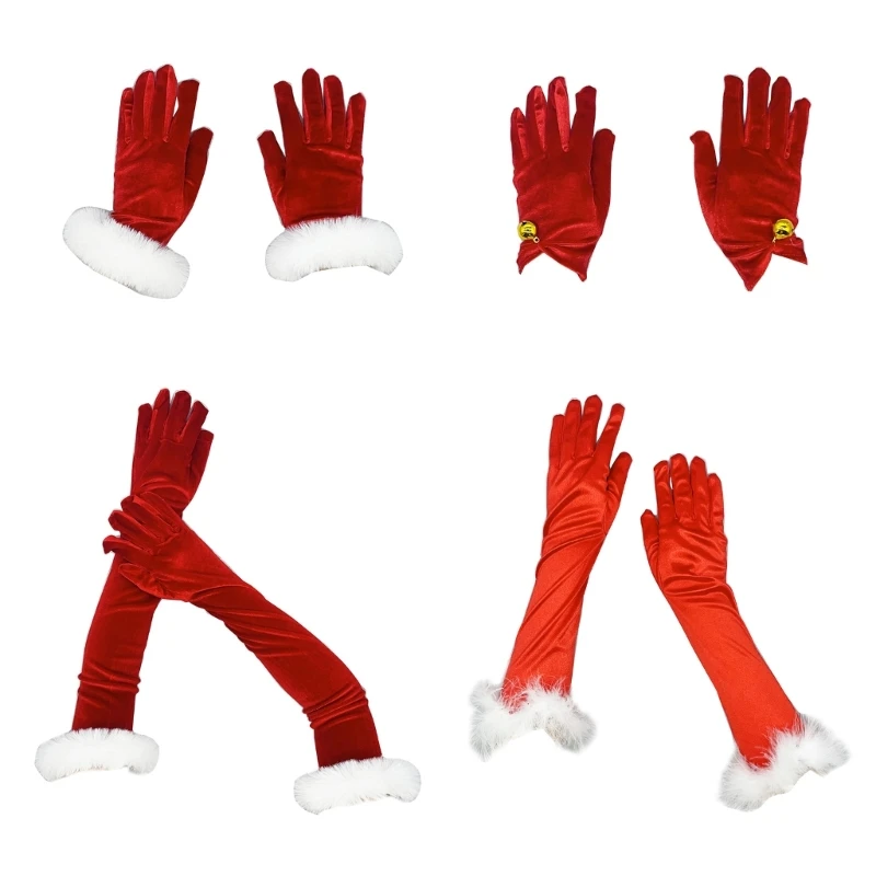 Adult Santa Glove Full Finger Mitten Christmas Gloves with Carnival Performances